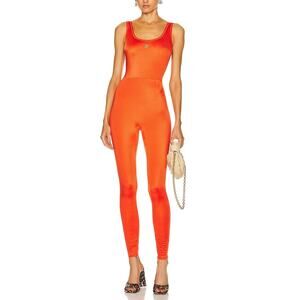 Dolce & Gabbana Orange Gold Medal Detail Sleeveless Jumpsuit / Romper Size 38
